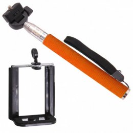 Držák - tyč pro focení selfie - oranžový