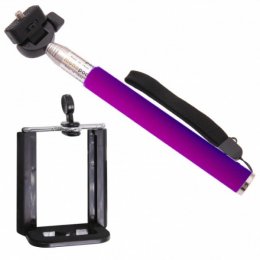 Držák - tyč pro focení selfie - purpurový